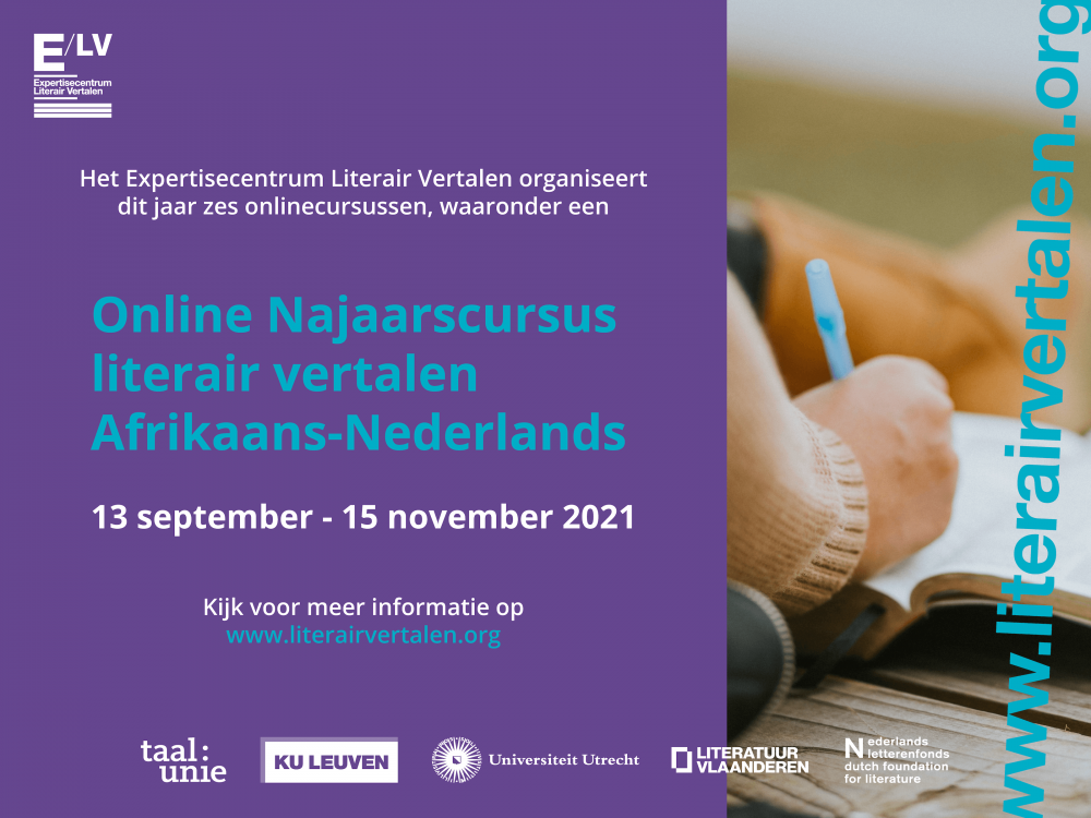 Online Najaarscursus literair vertalen Afrikaans-Nederlands 2021