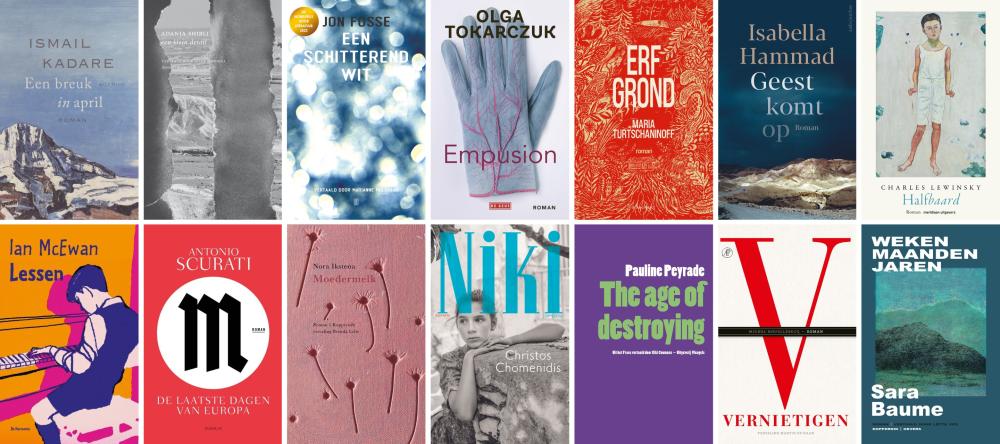 collage van boekomslagen van longlist genomineerden