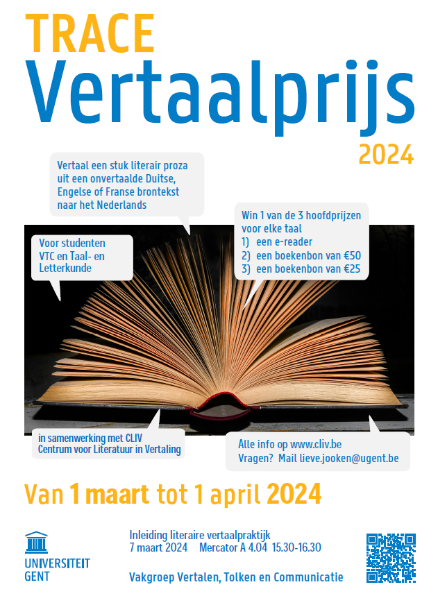 poster met informatie over de TRACE vertaalprijs