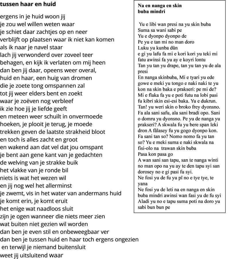 Gedicht Michiel van Kempen met vertaling