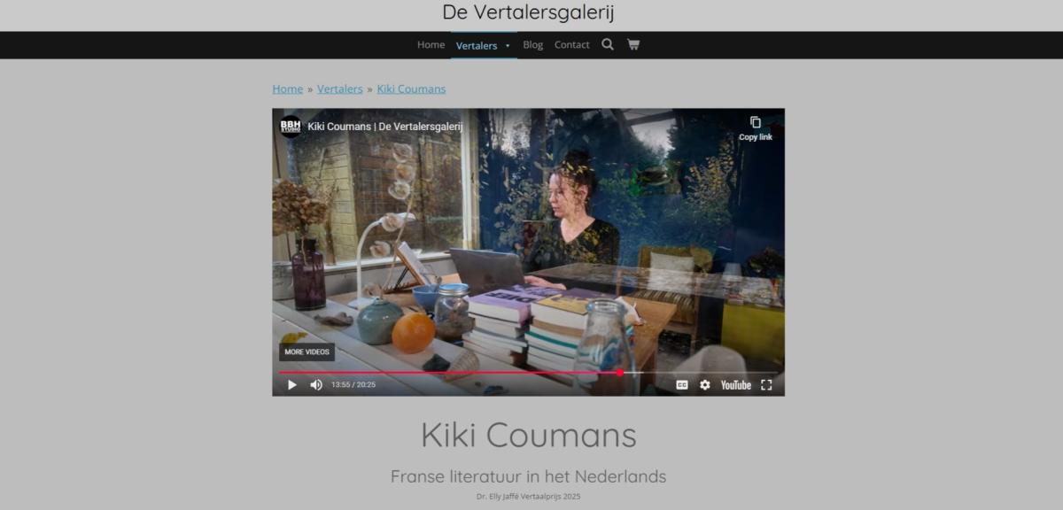 screenshot van de website Vertalersgalerij